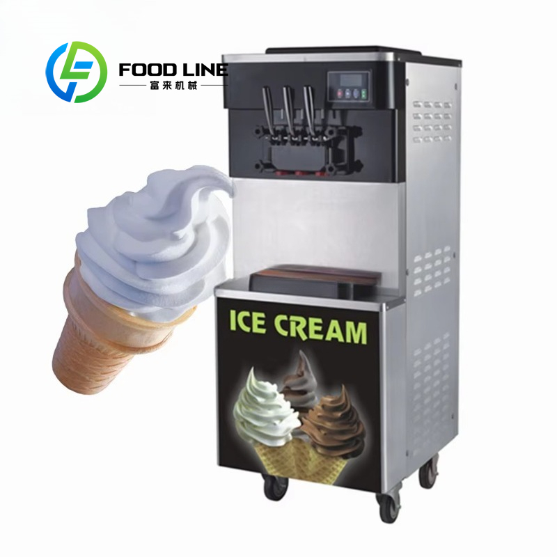 Soft Serve Ice Cream Machine 3 Flavor - Maßgefertigte Kommerzielle 3-Geschmacks-Automatische Softeis-Maschine Professionelles Dessert-Herstellungsgerät