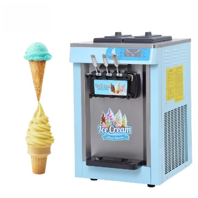 Soft Serve Ice Cream Machine 3 Flavor - Kommerzielle Automatische Edelstahl-Tischmodell 3-Geschmacks-Softeis-Maschine Maquina De