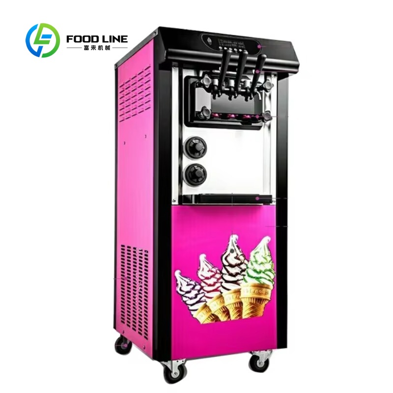 Soft Serve Ice Cream Machine 3 Flavor - Maßgeschneiderte automatische gefrorene Joghurt-Eiscreme mit 3