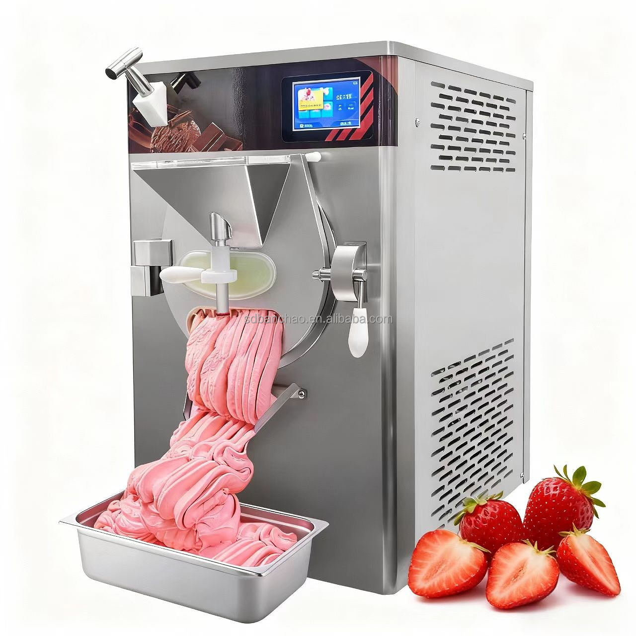 Commercial Gelato Maker Machine - Gewerbliche Harteis-Maschine 16-20L/H Automatischer Batch-Freezer Gelato-Maker