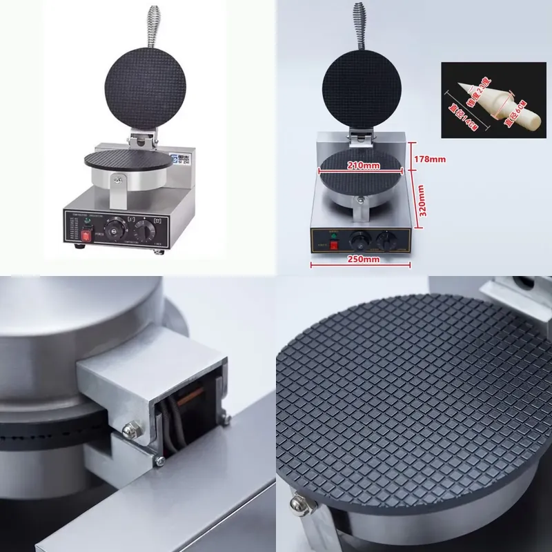 Ice Cream Cone Maker Commercial - TEBAK Fabrik-Snackmaschinen Elektrische Waffelmaschine Eiswaffel-Hersteller Kommerzieller