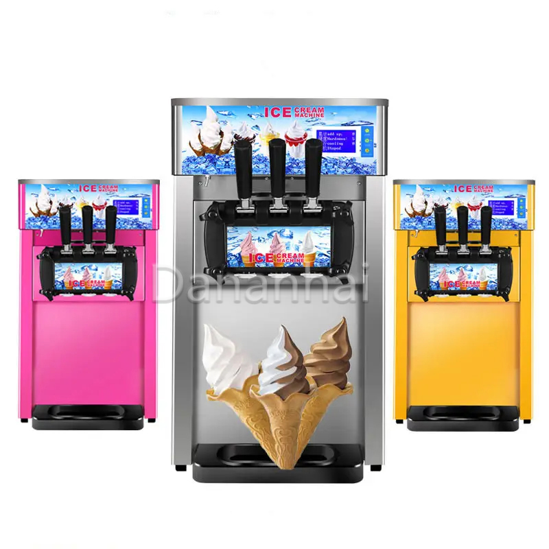 Ice Cream Cone Maker Commercial - 1200W Gewerbliche Softeis-Maschine aus Edelstahl, Sundae-Maker