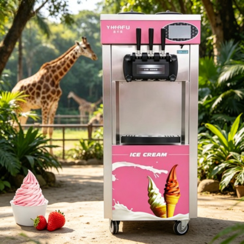 Soft Serve Ice Cream Machine 3 Flavor - Professionelle Kommerzielle Eismaschine mit 3 Geschmacksrichtungen,