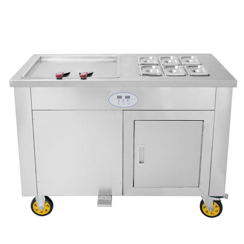 Rolled Ice Cream Machine Fried Plate - 45cm quadratische Flachpfanne, elektrische Eisrollmaschine mit