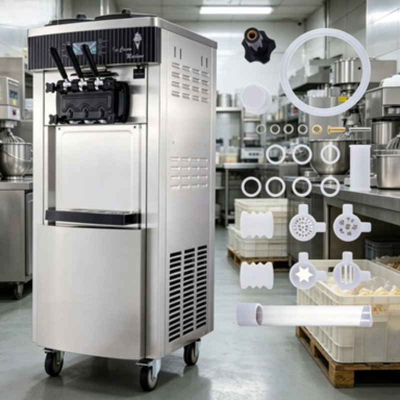 Soft Serve Ice Cream Machine 3 Flavor - Edelstahl-Eismaschine mit 3 Geschmacksrichtungen, Softeis-Maker, Kommerzielles