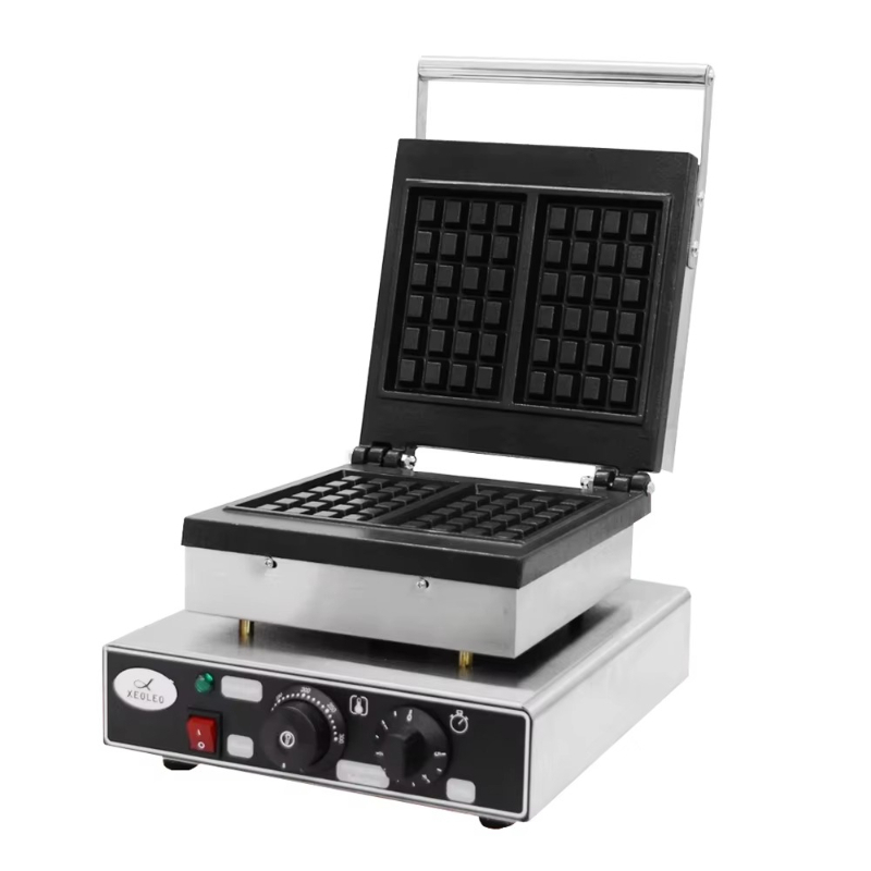 Ice Cream Cone Maker Commercial - Gewerbliche Doppelplatten-Waffeleisenmaschine 2000W Antihaftbeschichtetes Waffeleisen für
