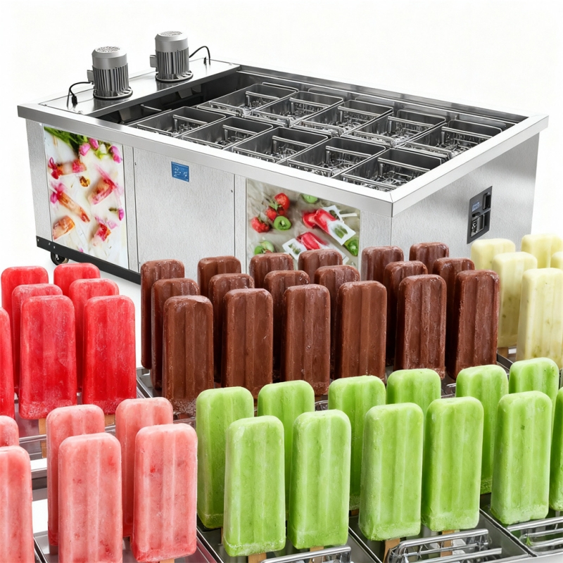 Commercial Popsicle Mold Maker Machine - Hocheffiziente 2-Formen-Eis am Stiel-Maschine aus Edelstahl,