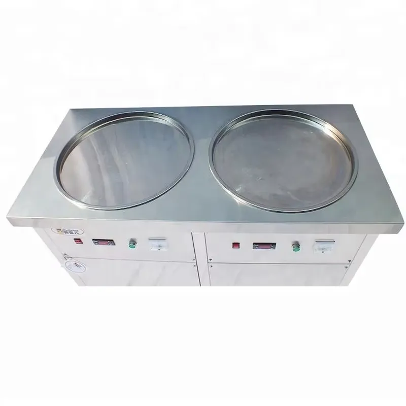 Doppelte runde T-Platte aus Ed – Rolled Ice Cream Machine Fried Plate Bewertung und Preis