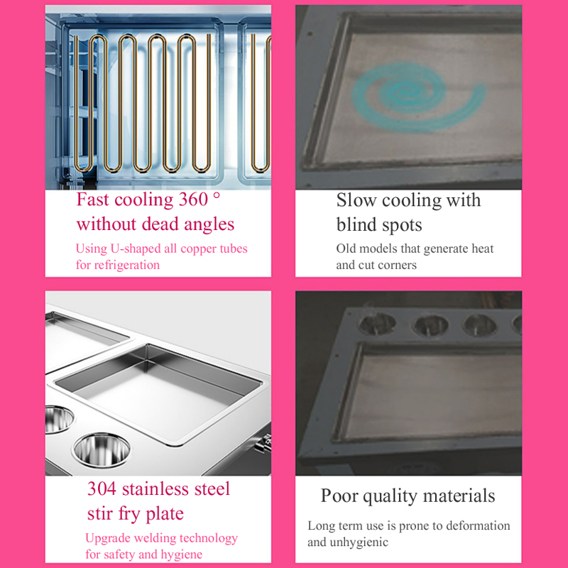 Herstellung von gebratenen Eis – Rolled Ice Cream Machine Fried Plate Bewertung und Preis