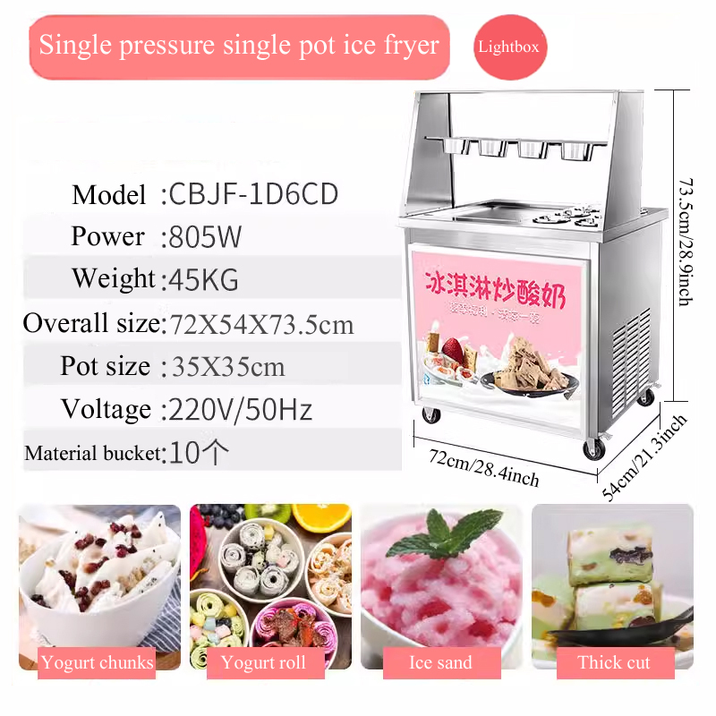 Herstellung von gebratenen Eis – Rolled Ice Cream Machine Fried Plate Bewertung und Preis