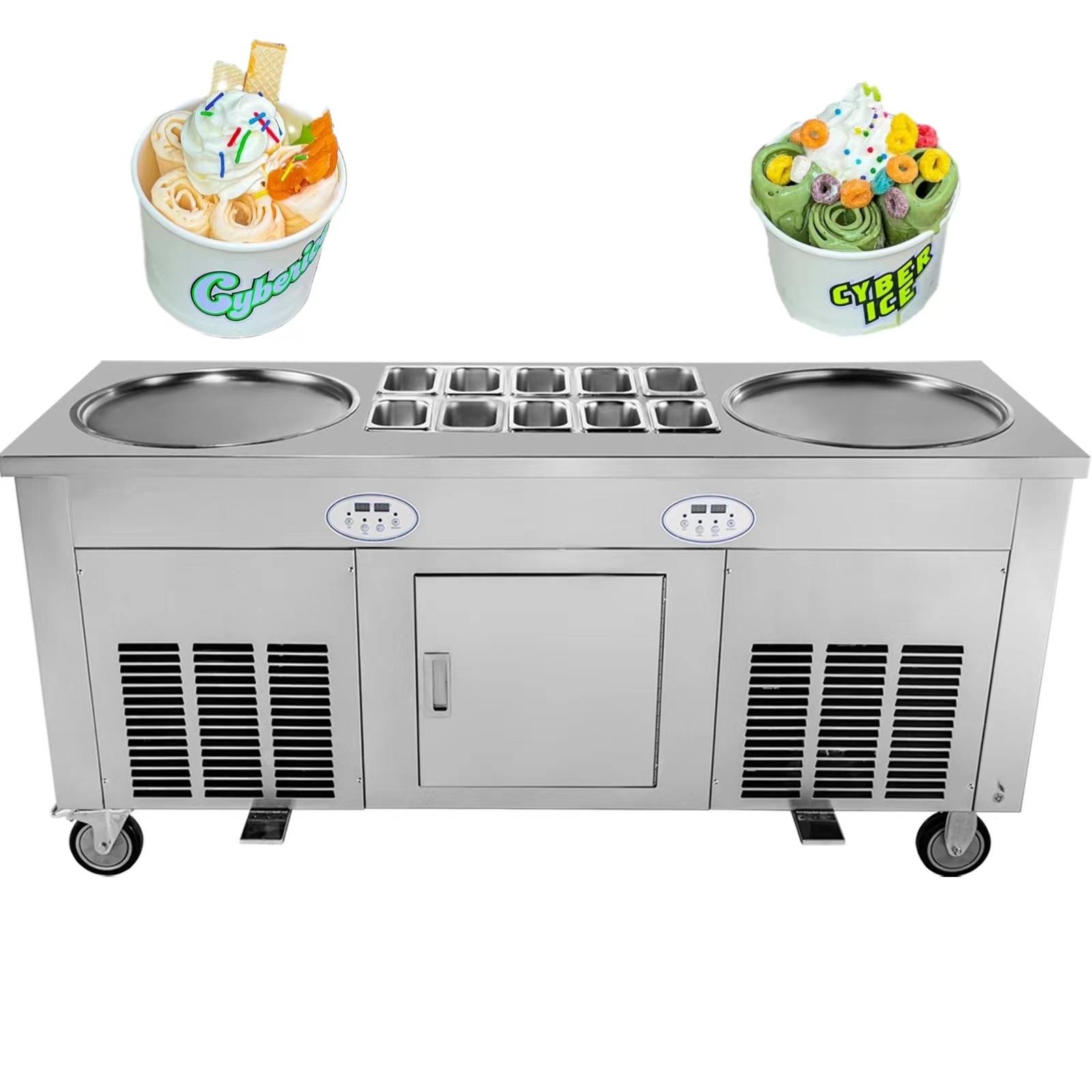 Rollen-Eismaschine, 2800 Watt, – Rolled Ice Cream Machine Fried Plate Bewertung und Preis