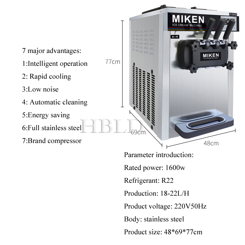 Soft-Serve-Eismaschine, kommer – Soft Serve Ice Cream Machine 3 Flavor Bewertung und Preis