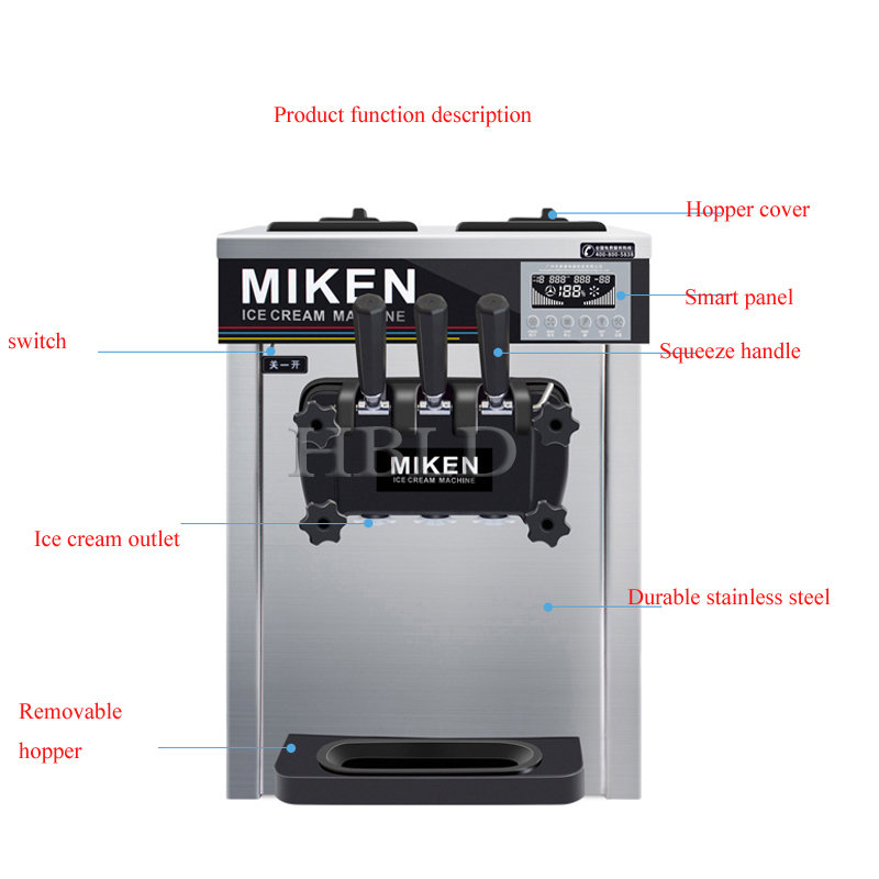 Soft-Serve-Eismaschine, kommer – Soft Serve Ice Cream Machine 3 Flavor Bewertung und Preis