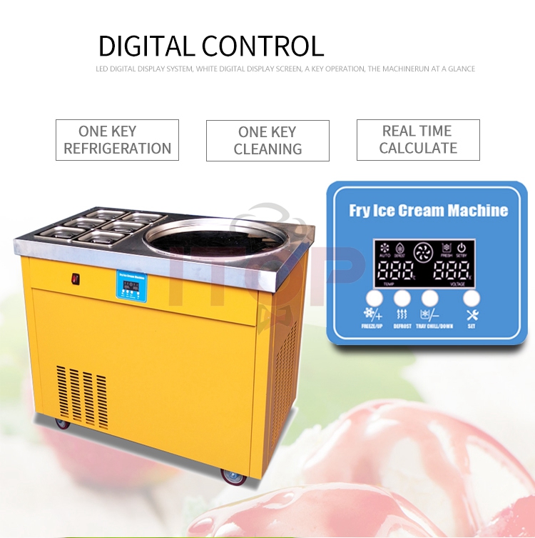 Runde Eisrollenmaschine für ge – Rolled Ice Cream Machine Fried Plate Bewertung und Preis