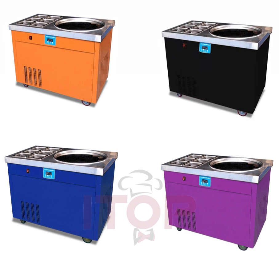 Runde Eisrollenmaschine für ge – Rolled Ice Cream Machine Fried Plate Bewertung und Preis
