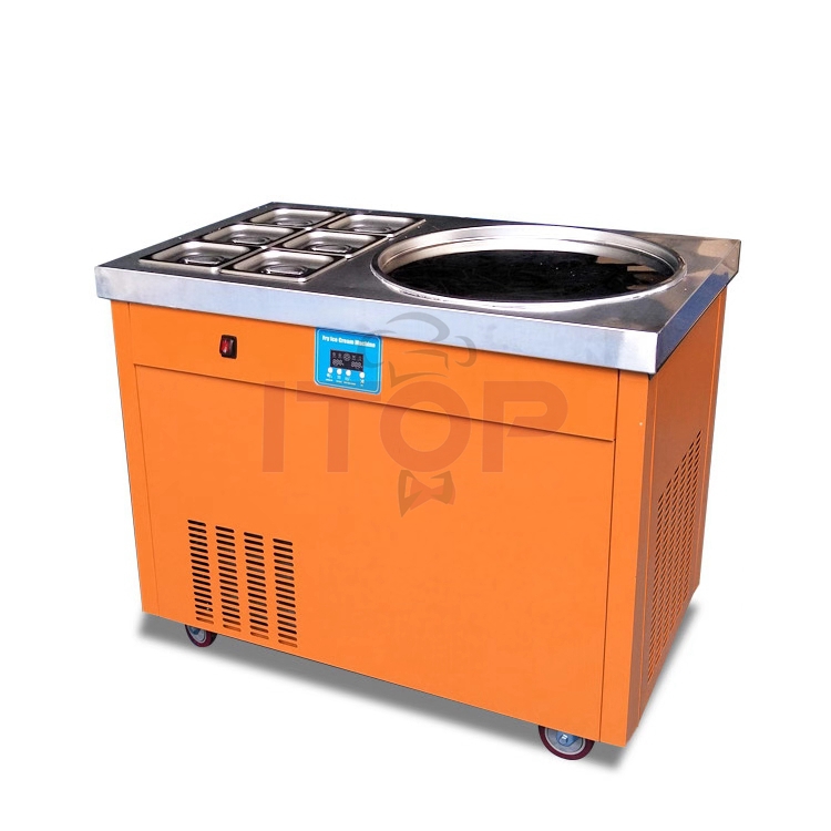 Runde Eisrollenmaschine für ge – Rolled Ice Cream Machine Fried Plate Bewertung und Preis