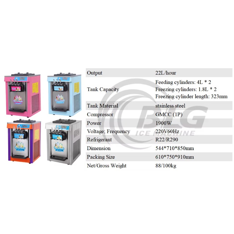 Kommerzielle Automatische Edel – Soft Serve Ice Cream Machine 3 Flavor Bewertung und Preis