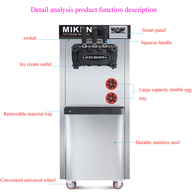 Automatische Drei-Sorten-Softe – Soft Ice Cream Maker Machine Commercial Bewertung und Preis