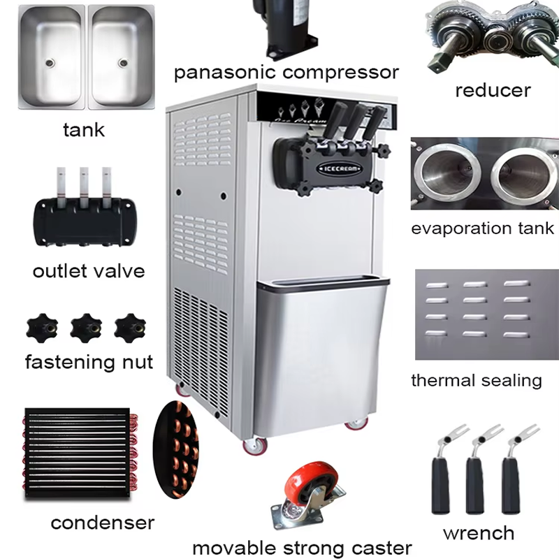 Automatische Drei-Sorten-Softe – Soft Ice Cream Maker Machine Commercial Bewertung und Preis