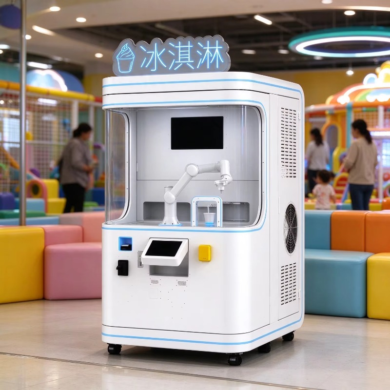 Roboterarm-Eiscremeautomat Kom – Soft Serve Ice Cream Machine 3 Flavor Bewertung und Preis