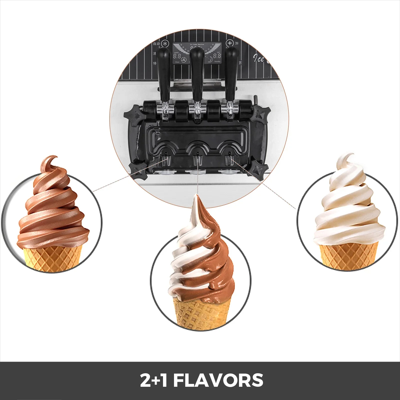 3-Geschmacksrichtungen Softeis – Commercial Ice Cream Machine Countertop Bewertung und Preis