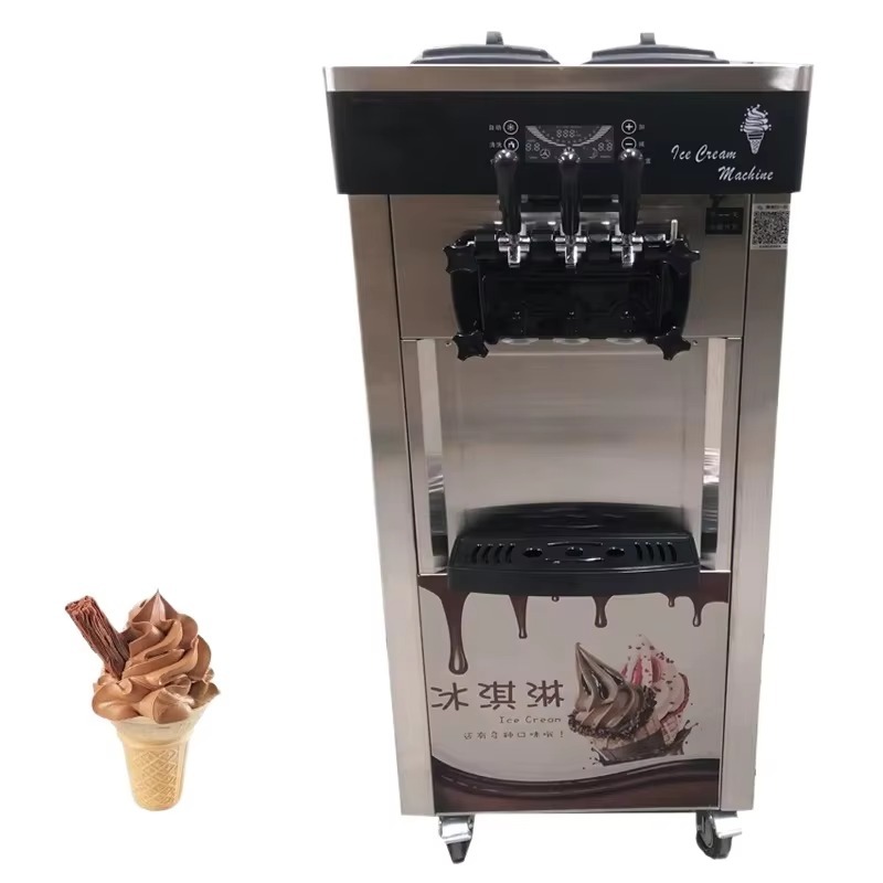Edelstahl-Eismaschine mit 3 Ge – Soft Serve Ice Cream Machine 3 Flavor Bewertung und Preis