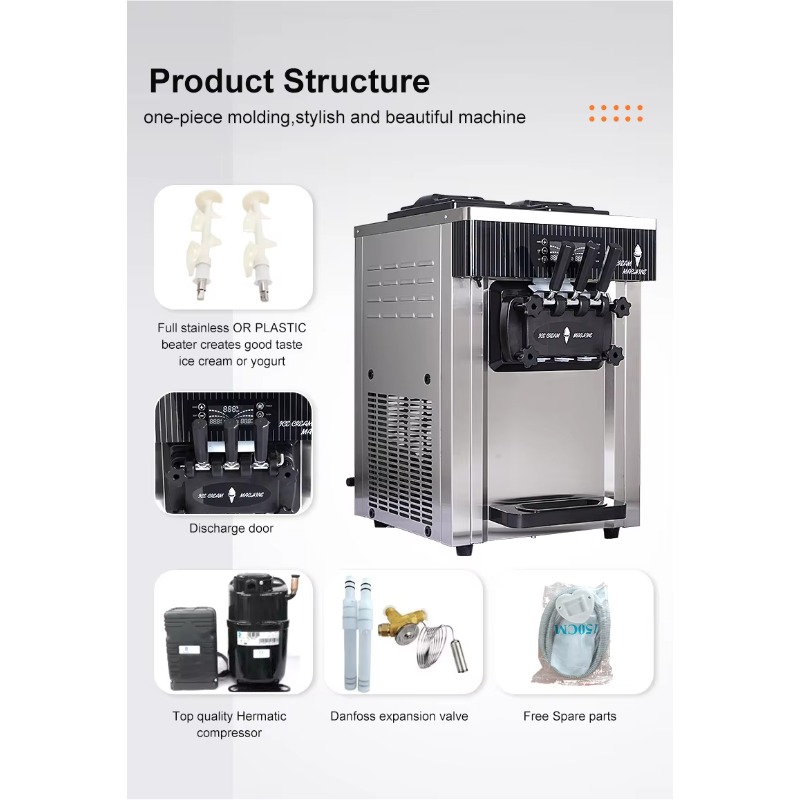 3-Geschmacksrichtungen Softeis – Commercial Gelato Maker Machine Bewertung und Preis