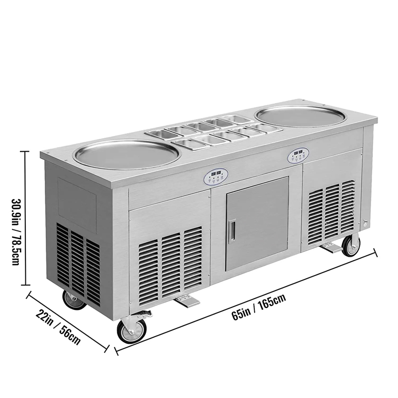 Frische Frucht-Rühr-Eis-Rollma – Rolled Ice Cream Machine Fried Plate Bewertung und Preis
